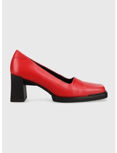 Kožne salonke Vagabond Shoemakers EDWINA boja: crvena, s debelom potpeticom