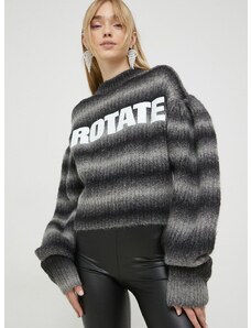 Vuneni pulover Rotate za žene, boja: siva, topli