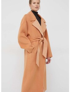 Vuneni kaput Calvin Klein boja: narančasta, za prijelazno razdoblje, oversize