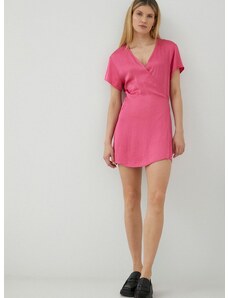 Haljina American Vintage boja: ružičasta, mini, širi se prema dolje