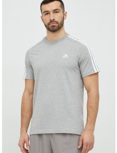 Pamučna majica adidas boja: siva, jednobojni model