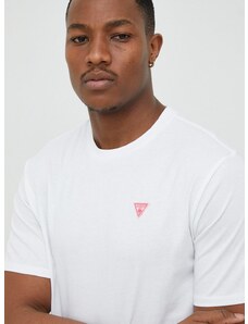 Pamučna majica Guess boja: bijela, s aplikacijom
