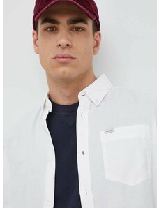 Pamučna košulja Pepe Jeans Fabio za muškarce, boja: bijela, regular, o button-down ovratnikom