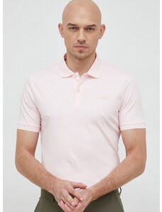 Pamučna polo majica Calvin Klein boja: ružičasta, jednobojni model