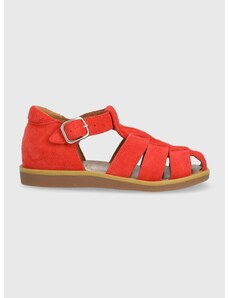 Dječje sandale od brušene kože Pom D'api boja: crvena