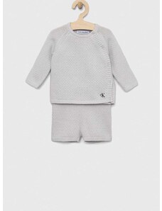 Pamučlni komplet za bebe Calvin Klein Jeans boja: siva