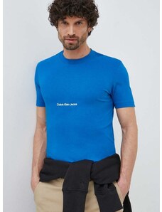 Pamučna majica Calvin Klein Jeans s aplikacijom