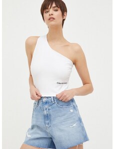 Top Calvin Klein Jeans za žene, boja: bijela, otvorena leđa