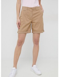 Kratke hlače Tommy Hilfiger za žene, boja: bež, glatki materijal, srednje visoki struk