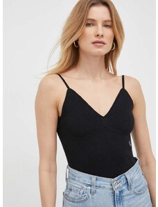 Bodi Calvin Klein Jeans za žene, boja: crna
