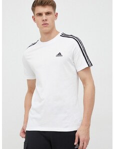 Pamučna majica adidas boja: bijela, jednobojni model