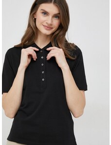 Polo majica Tommy Hilfiger za žene, boja: crna