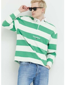 Pamučna dukserica Tommy Jeans za muškarce, boja: zelena, s uzorkom