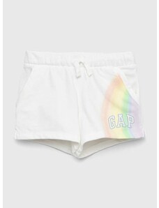 Dječje kratke hlače GAP boja: bijela, s tiskom, podesivi struk