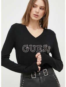 Pulover Guess za žene, boja: crna, lagani