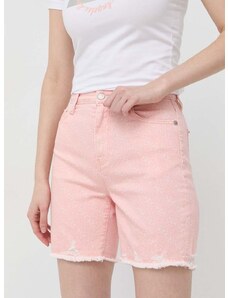 Kratke hlače Guess za žene, boja: ružičasta, s uzorkom, visoki struk
