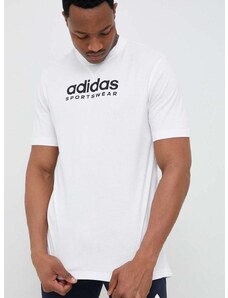 Pamučna majica adidas boja: bijela, s uzorkom