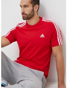 Pamučna majica adidas boja: crvena, s uzorkom