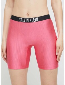 Kratke hlače Calvin Klein za žene, boja: ljubičasta, glatki materijal, srednje visoki struk