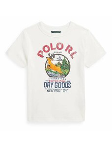Dječja majica kratkih rukava Polo Ralph Lauren boja: bež, s tiskom