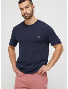 Homewear majica kratkih rukava BOSS boja: tamno plava, s aplikacijom