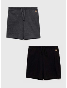 Dječje kratke hlače GAP 2-pack boja: crna, melanž, podesivi struk