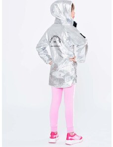 Dječja dvostrana jakna Karl Lagerfeld boja: srebrna
