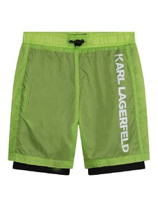 Dječje kratke hlače Karl Lagerfeld boja: zelena, podesivi struk