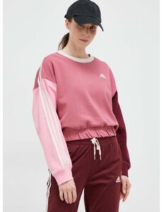 Dukserica adidas za žene, boja: ružičasta, s uzorkom