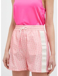 Kratke hlače Guess za žene, boja: ružičasta, s uzorkom, srednje visoki struk