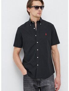 Košulja Polo Ralph Lauren za muškarce, boja: crna, regular, o button-down ovratnikom