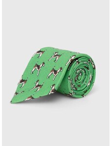 Lanena kravata Polo Ralph Lauren boja: zelena