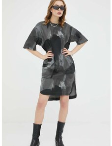 Pamučna haljina G-Star Raw boja: siva, mini, oversize