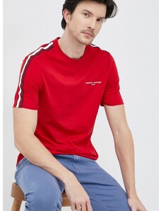 Pamučna majica Tommy Hilfiger boja: crvena, glatki model