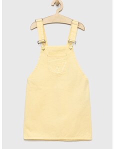 Dječja traper haljina Guess boja: žuta, mini, ravna
