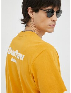 Pamučna majica G-Star Raw boja: narančasta, s aplikacijom