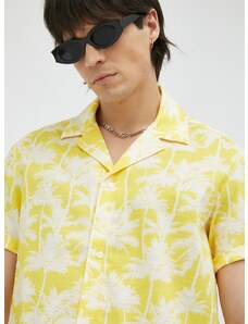 Košulja Drykorn Bijan za muškarce, boja: žuta, regular, s talijanskim ovratnikom