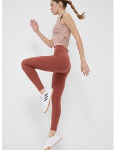 Tajice adidas by Stella McCartney za žene, boja: smeđa, glatki materijal