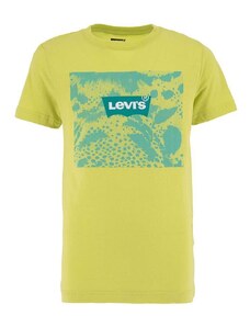 Dječja pamučna majica kratkih rukava Levi's boja: zelena, s tiskom