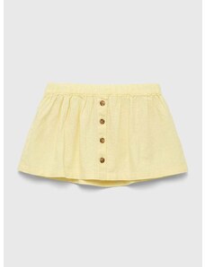 Dječja lanena suknja GAP boja: žuta, mini, širi se prema dolje