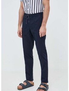 Pamučne hlače Tommy Hilfiger boja: tamno plava, ravni kroj