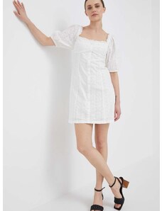 Pamučna haljina GAP boja: bijela, mini, uske