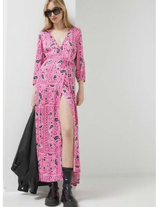 Haljina HUGO boja: ružičasta, maxi, širi se prema dolje