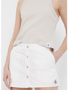 Suknja Calvin Klein Jeans boja: bijela, mini, ravna
