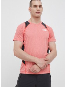 Sportska majica kratkih rukava The North Face Glacier boja: crvena, s uzorkom