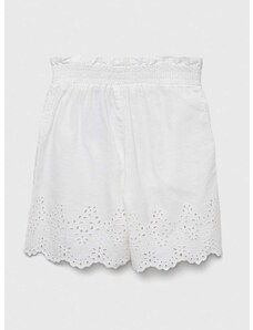 Dječje lanene kratke hlače Guess boja: bijela, glatki materijal
