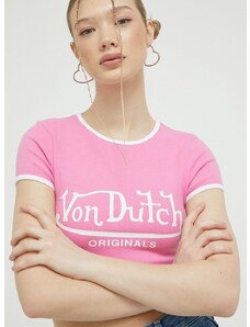 Majica kratkih rukava Von Dutch za žene, boja: ružičasta