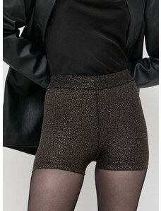 Kratke hlače Guess za žene, boja: crna, glatki materijal, srednje visoki struk
