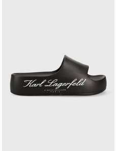 Natikače Karl Lagerfeld KOBO II za žene, boja: crna, s platformom, KL86000