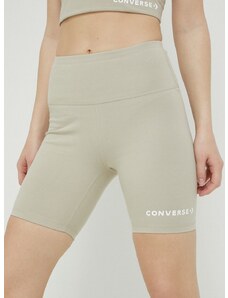 Kratke hlače Converse za žene, boja: bež, s tiskom, visoki struk, 10024539.A02-BEACHSTONE